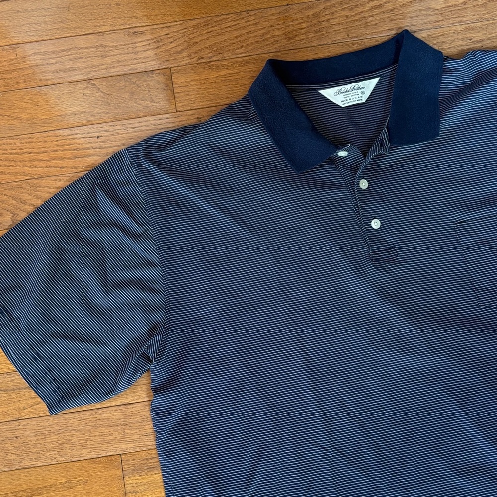 Brooks Brothers Navy Striped Polo Shirt
